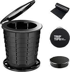 TRIPTIPS Vaso sanitário portátil retrátil para viagem, vaso sanitário de acampamento de altura ajustável para adultos e crianças, vaso sanitário portátil dobrável para acampamento/carro