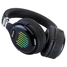 Fone de ouvido Bluetooth Wireless Sem Fio Dobravel Cartão de Memória Rádio FM Entrada Auxiliar com luzes de led, HP-201