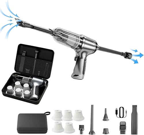 Miniatura 1 de Lmaray Aspiradora de mano inalámbrica para automóvil, 12000 pa, aspiradora de soplado portátil multifuncional de alta potencia, mini aspiradora de