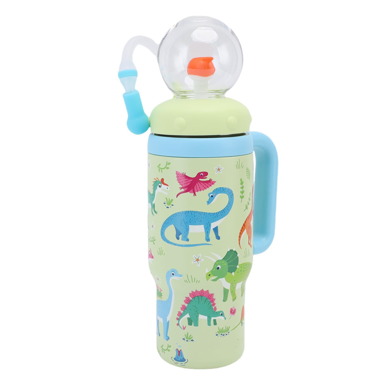 Cryfokt Wal-Brunnenbecher aus Edelstahl für, 710 Ml, Schnabeltasse mit Spritzwassergeschützter, Breiter Öffnung und Ergonomischem Griff für Kleinkinder (GREEN)