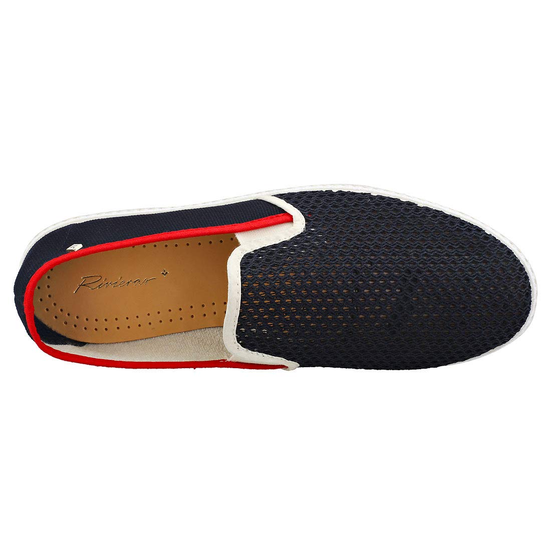 Rivieras Classic Match Mens Espadrillas Scarpe in Navy Rosso Bianco