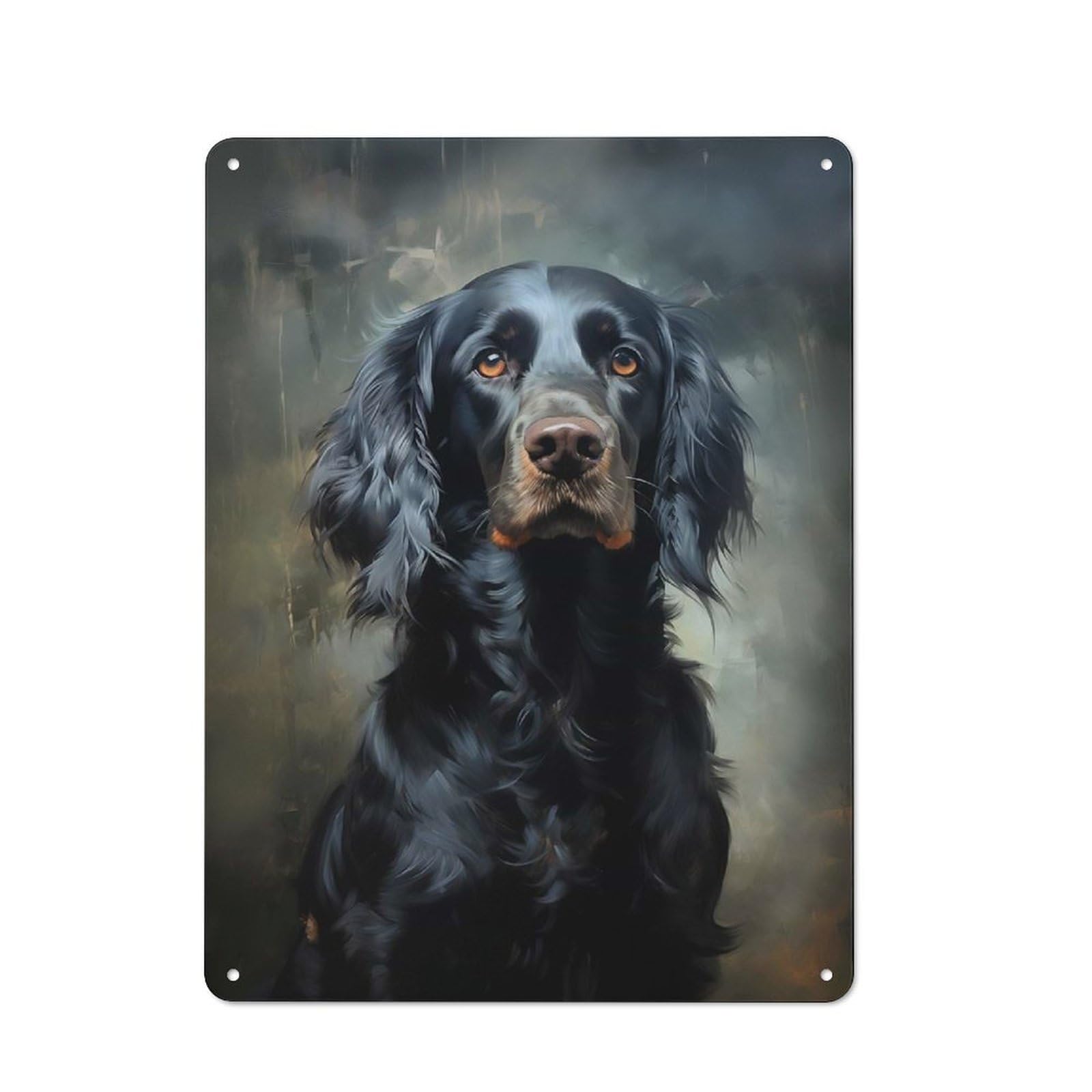 Junmoney Style-7 Tin Wall Plaque 40X30cm With English Cocker Spaniel For Studio Or Craft Room, For Kitchen, Dining Room And Home Bar Wall Decor