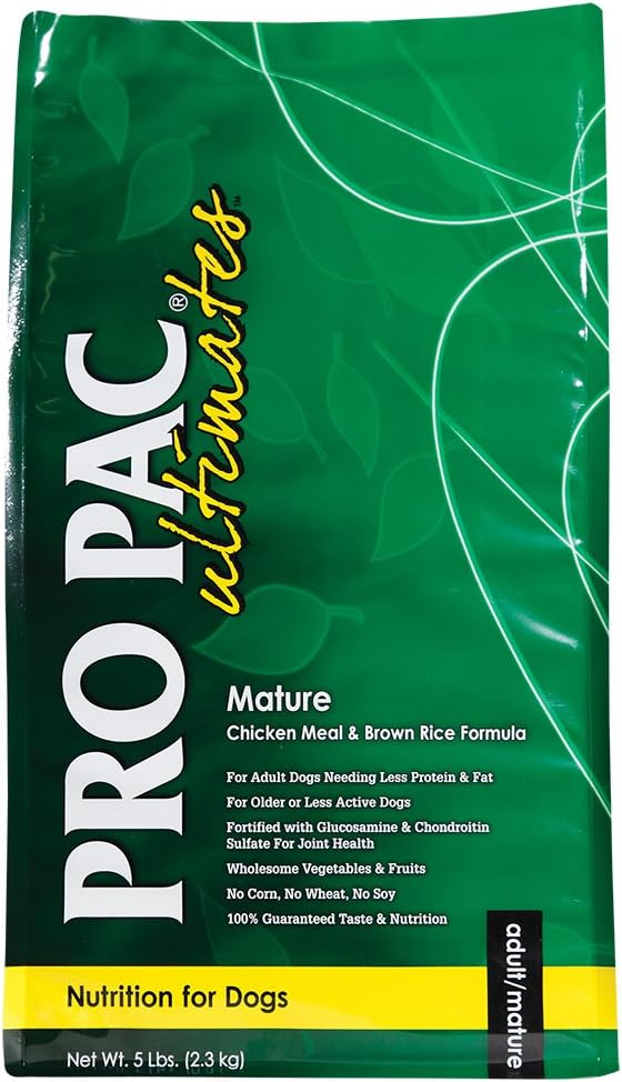 Pro Pac Ultimates Mature Chicken Meal And Brown Rice Dry Dog Food, 5 Lb.