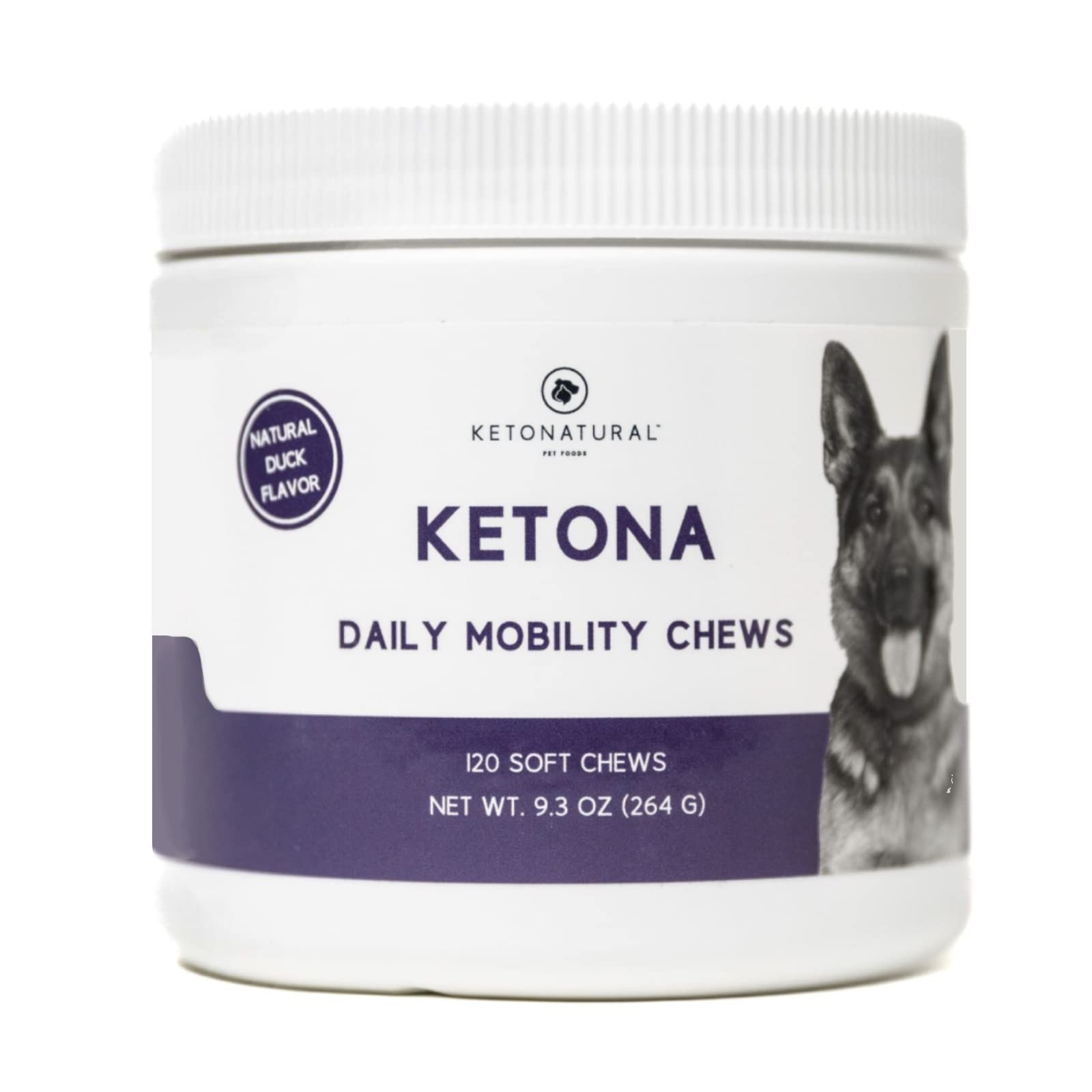 Ketona Daily Mobility Chews for Dogs, Natural Duck Flavor, Healthy Supplements to Lubricate Joints and Promote Healthy Mobility, Natural and Organic Ingredients – 120 Count