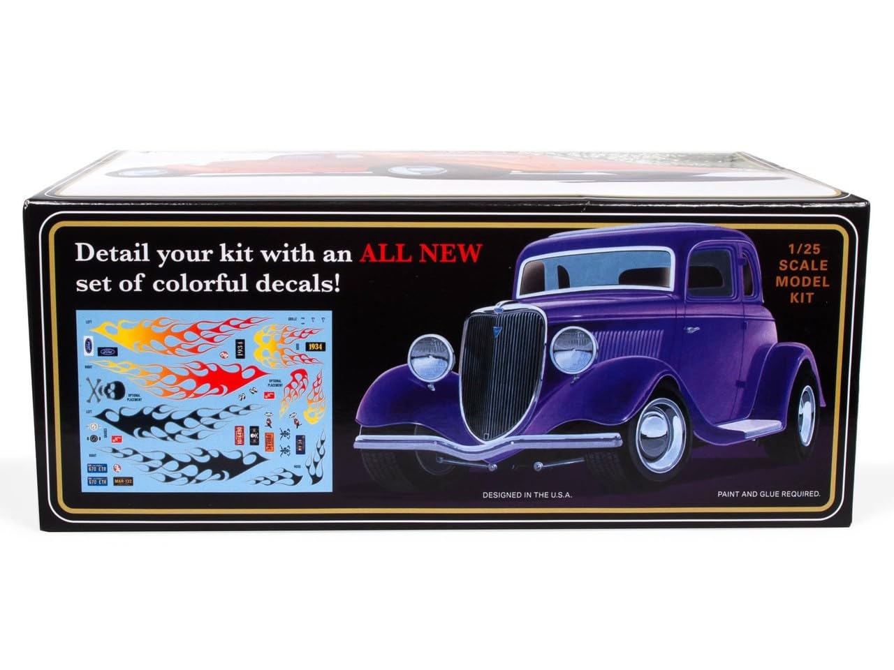 AMT 1934 Ford 5-Window Coupe Street Rod 1:25 Scale Model Kit, Cars