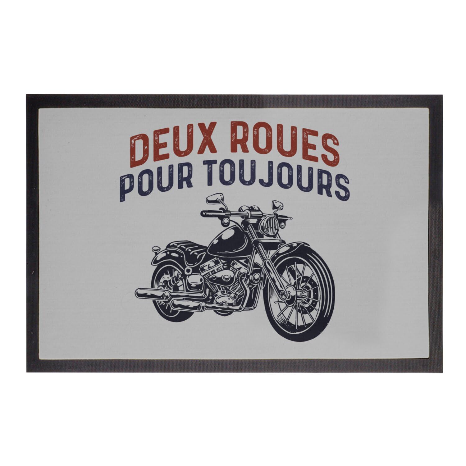 Paillasson moto cafe racer gris 60x40cm pour entrée style motard