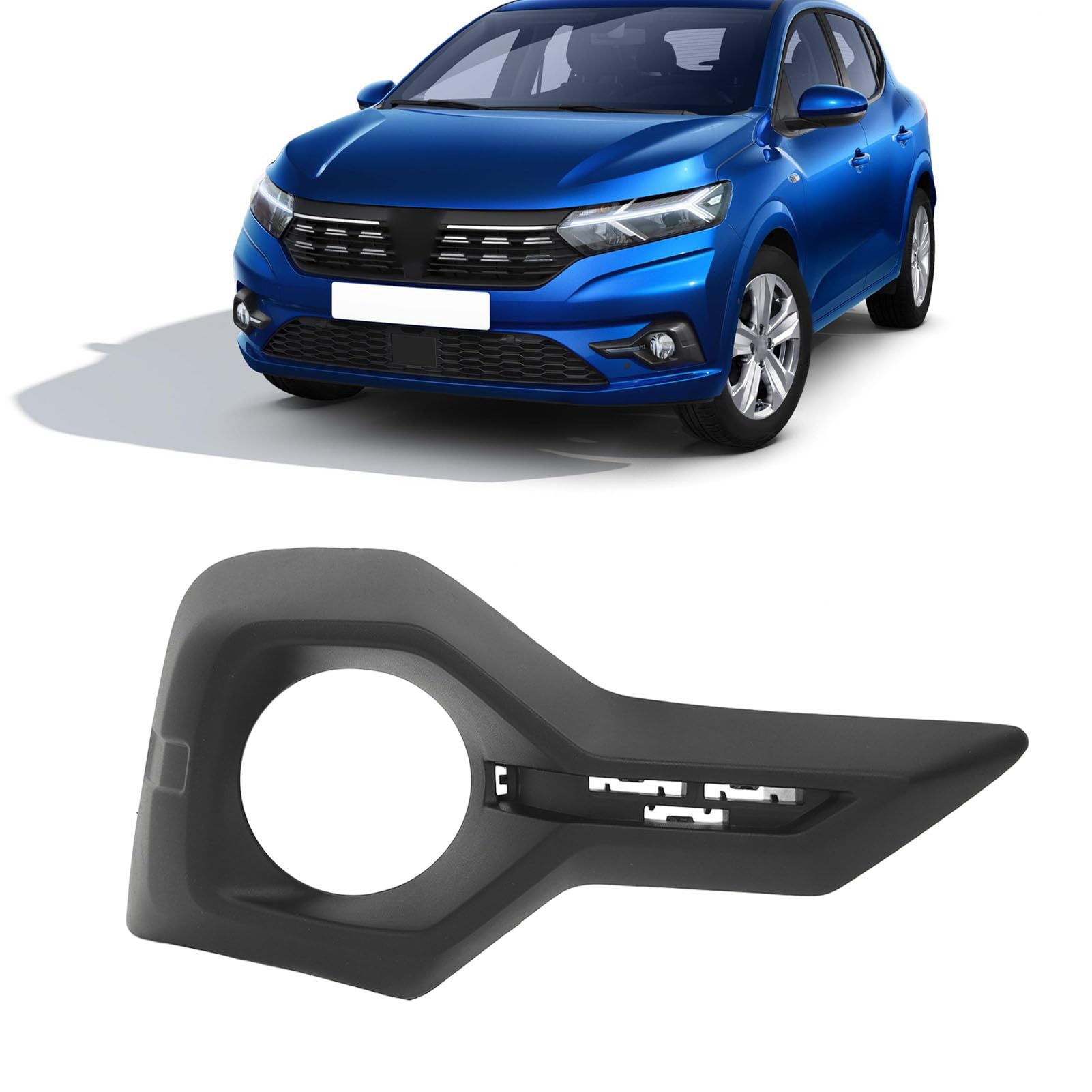 Osłona Przedniego światła Przeciwmgielnego, Osłona Lampy Przeciwmgielnej Przedniego Zderzaka Kratki Zamiennik dla Dacia Sandero MK3 2021+, Ramka Lampy Przeciwmgielnej (Prawy