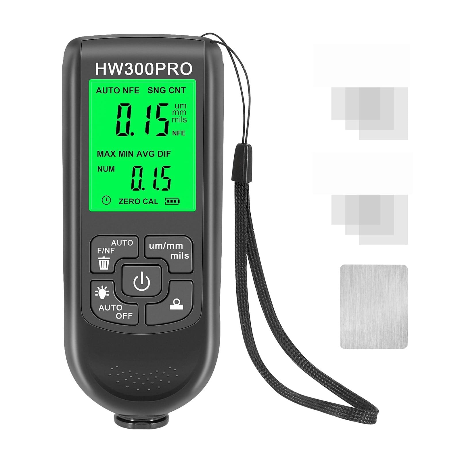 HW-300 Calibro di spessore del rivestimento 0-2000UM Tester film vernice for auto Strumenti misurazione for Vernice automobilistica, Sensore accurato