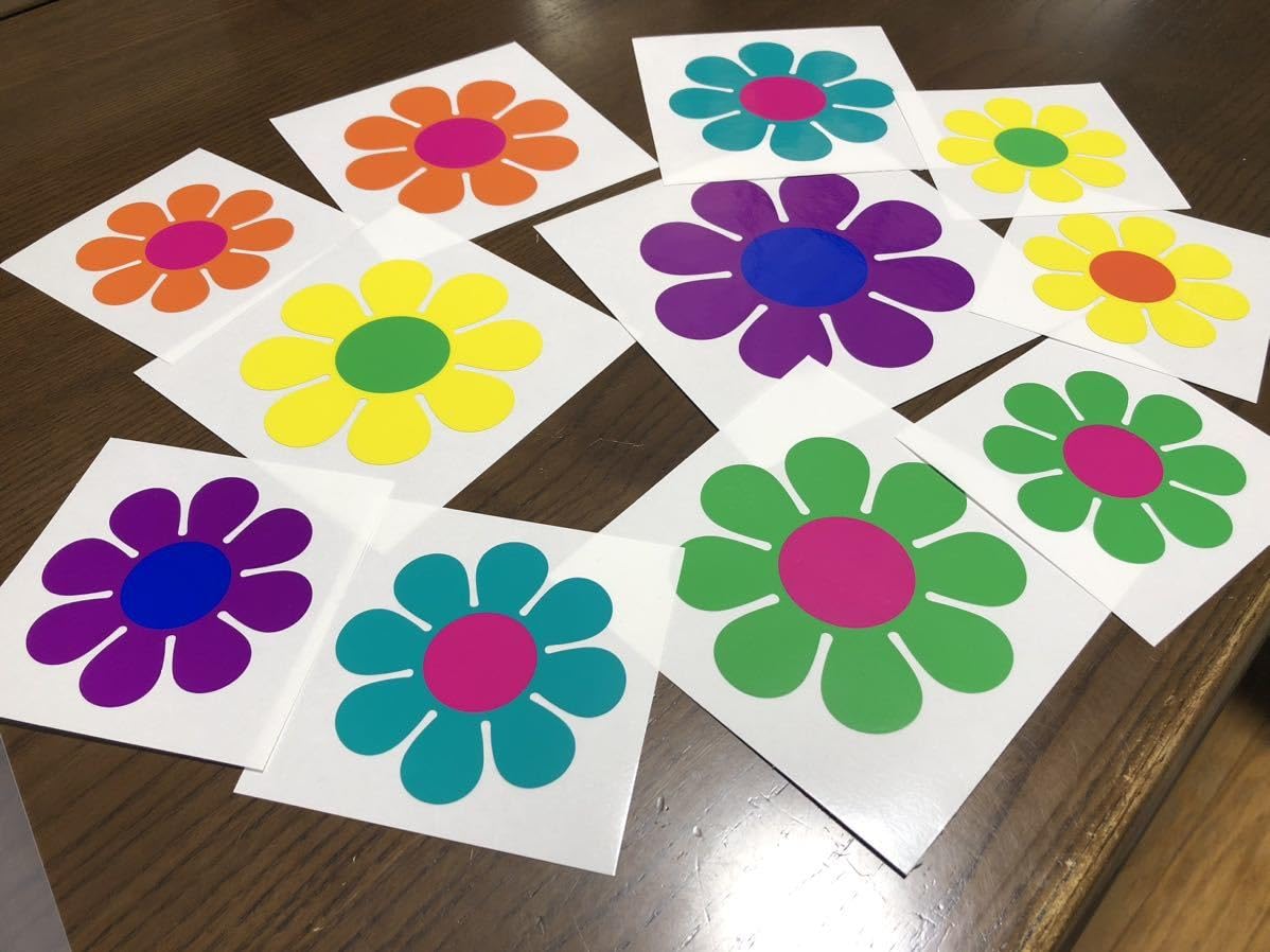 Amazon.co.jp: フラワーステッカー レトロポップ 昭和レトロ デイジー