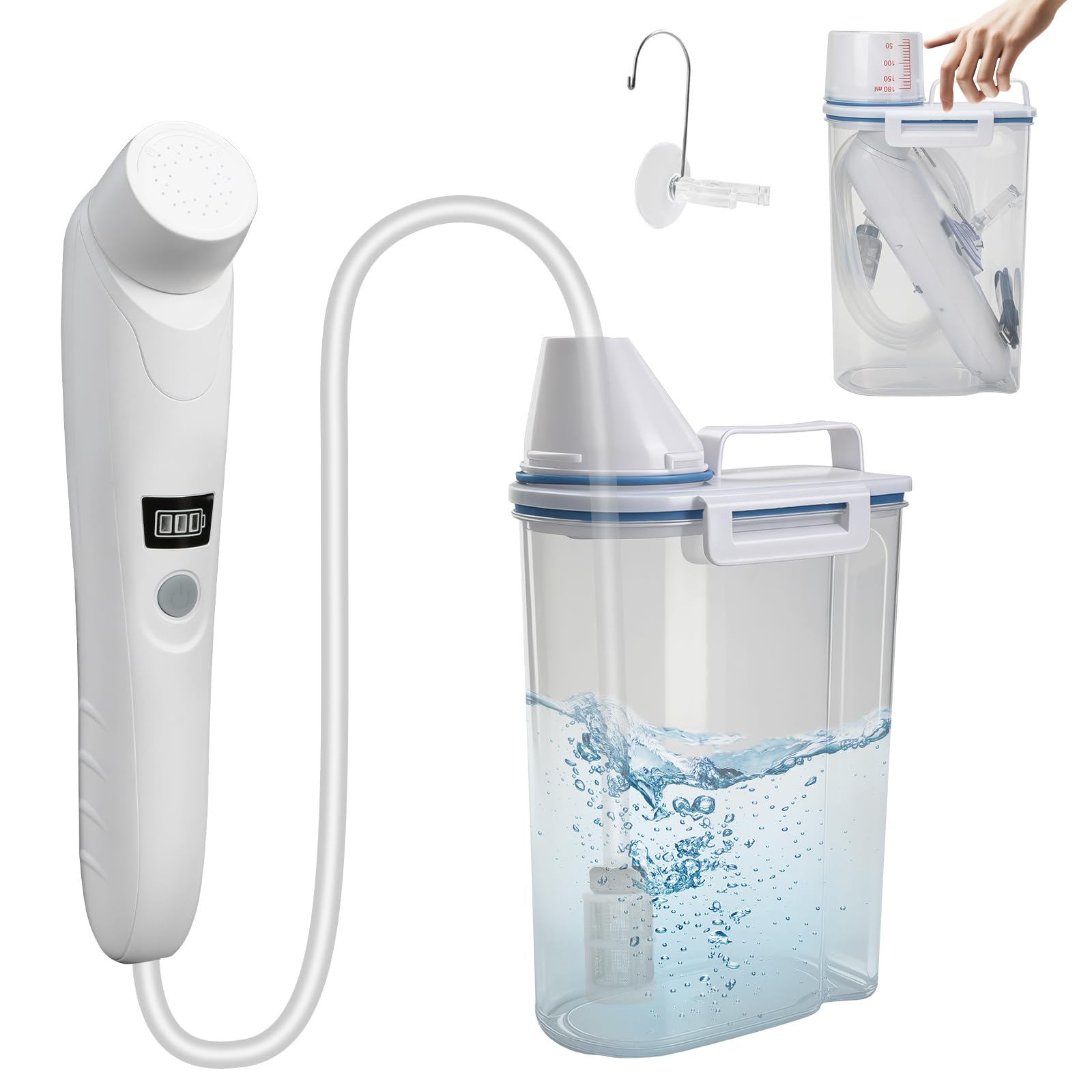 Bidet Portatile Post Parto, Bidet Portatile da Viaggio, Peri Bottle Post Parto con 2.5l Serbatoio, Ricaricabile Bidet Elettrico Portatile, Attività All'aperto Campeggio Bottiglia Spray a Mano