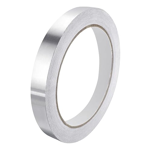 MECCANIXITY Cinta de papel de aluminio, cinta de aluminio de 0.71 pulgadas x 65 pies (1.96 mil), cinta HVAC de alta temperatura, cinta de aluminio