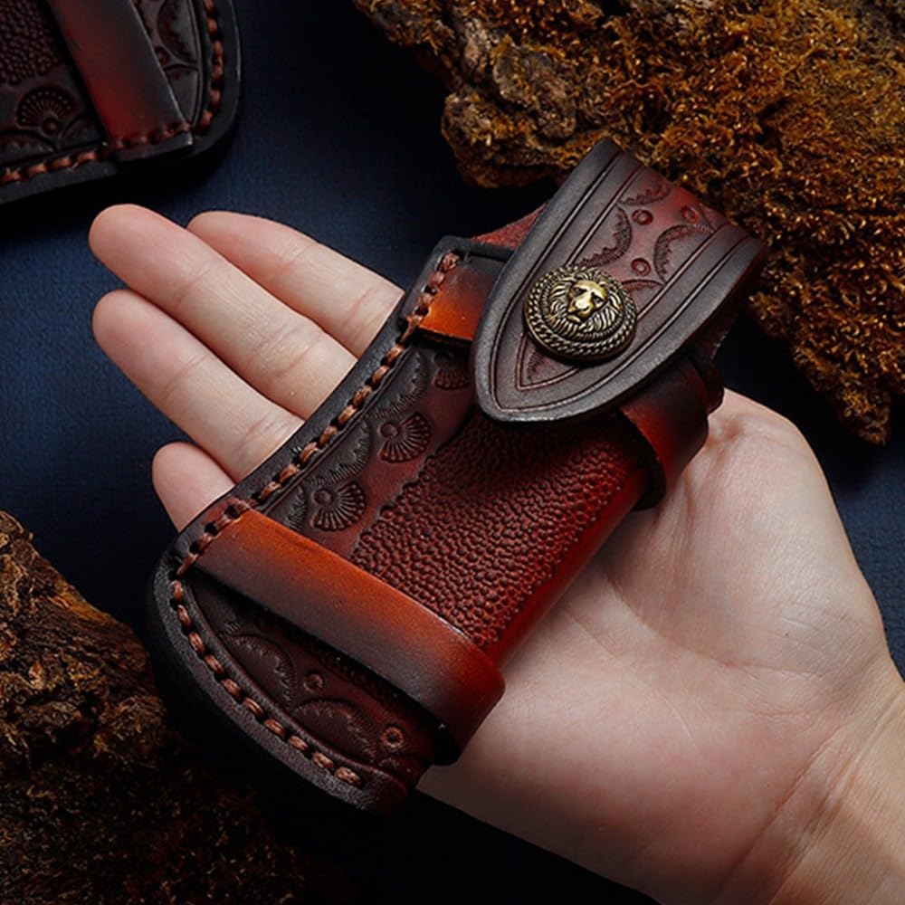 Gaine cuir d'Autruche et Veau, clip de ceinture pour transporter