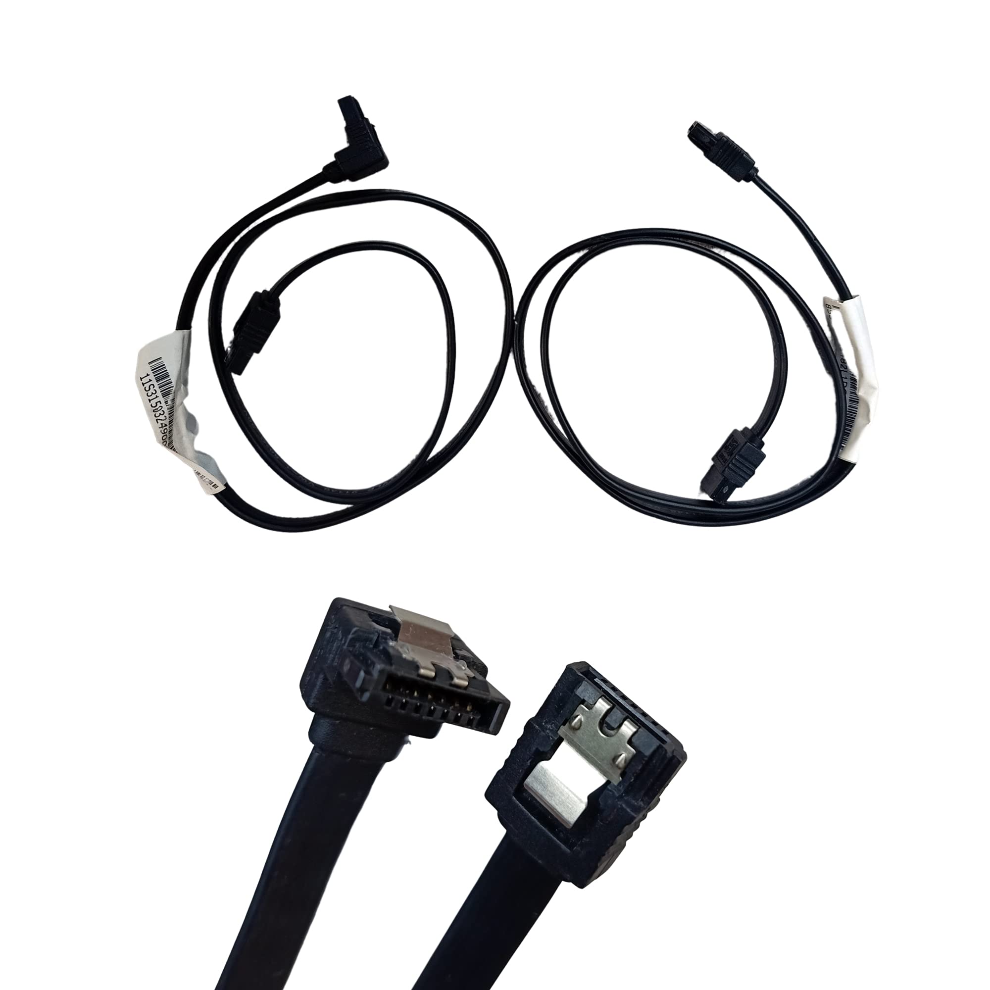 AS SATA Cable for HDD/SSD/DVD RW with Locking Latch Straight to Right Angle 90 Degree - Black - Pack of 2 (55 cm)-image-40