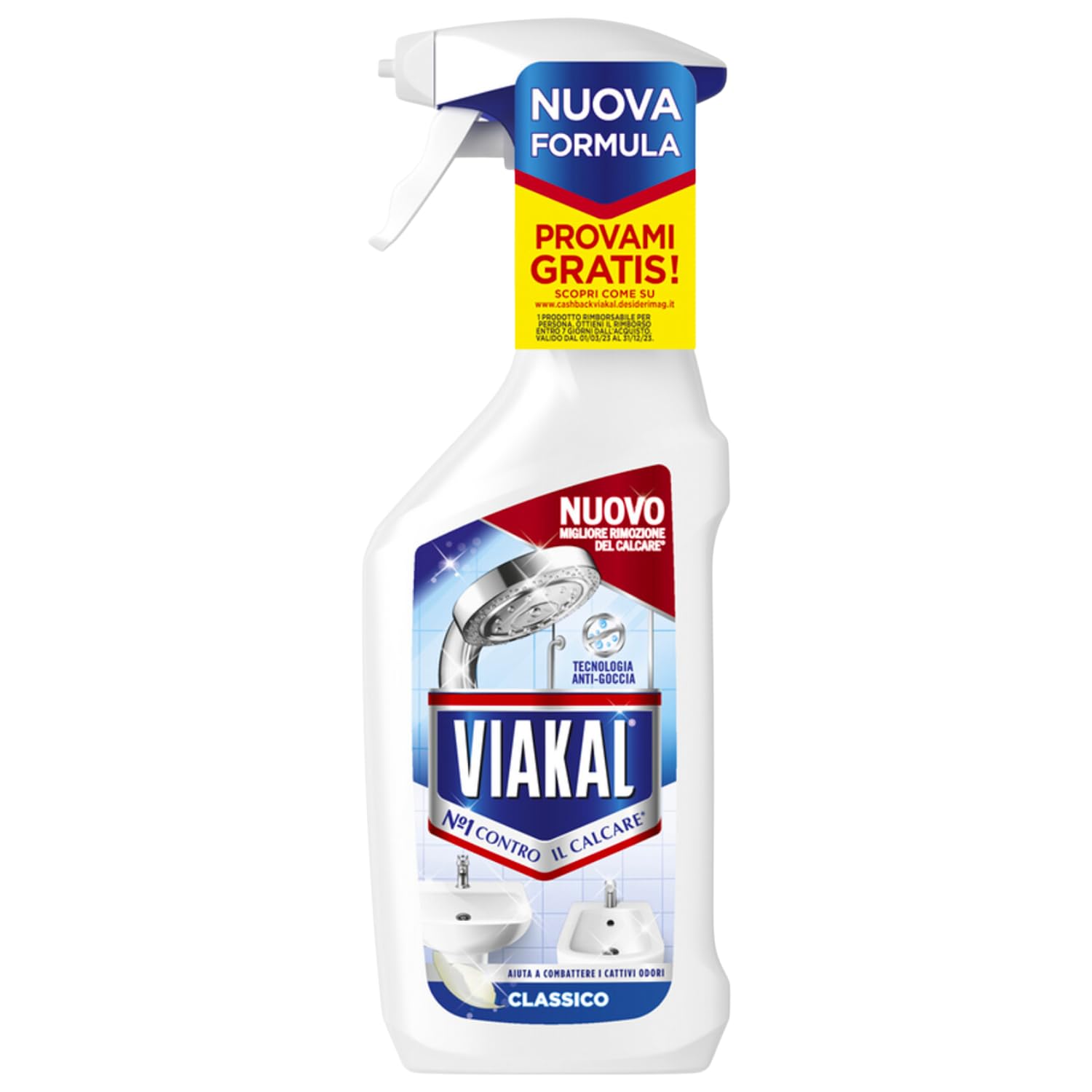 Detergente Spray Anticalcare Profumazione Classica – 470 ml – Pulizia Brillante Bagno e Cucina kit con Spugna Brandizzata SPESA & RISPARMIO Inclusa – Variazioni 4/8/12 Pezzi (12)