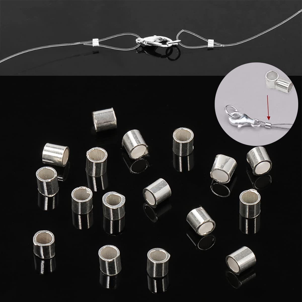 500 Stück Quetschröhren-Perlen In 5 Farben – Beschichtete Messingrohrperlen Für DIY-Schmuck (2x2 Mm)
