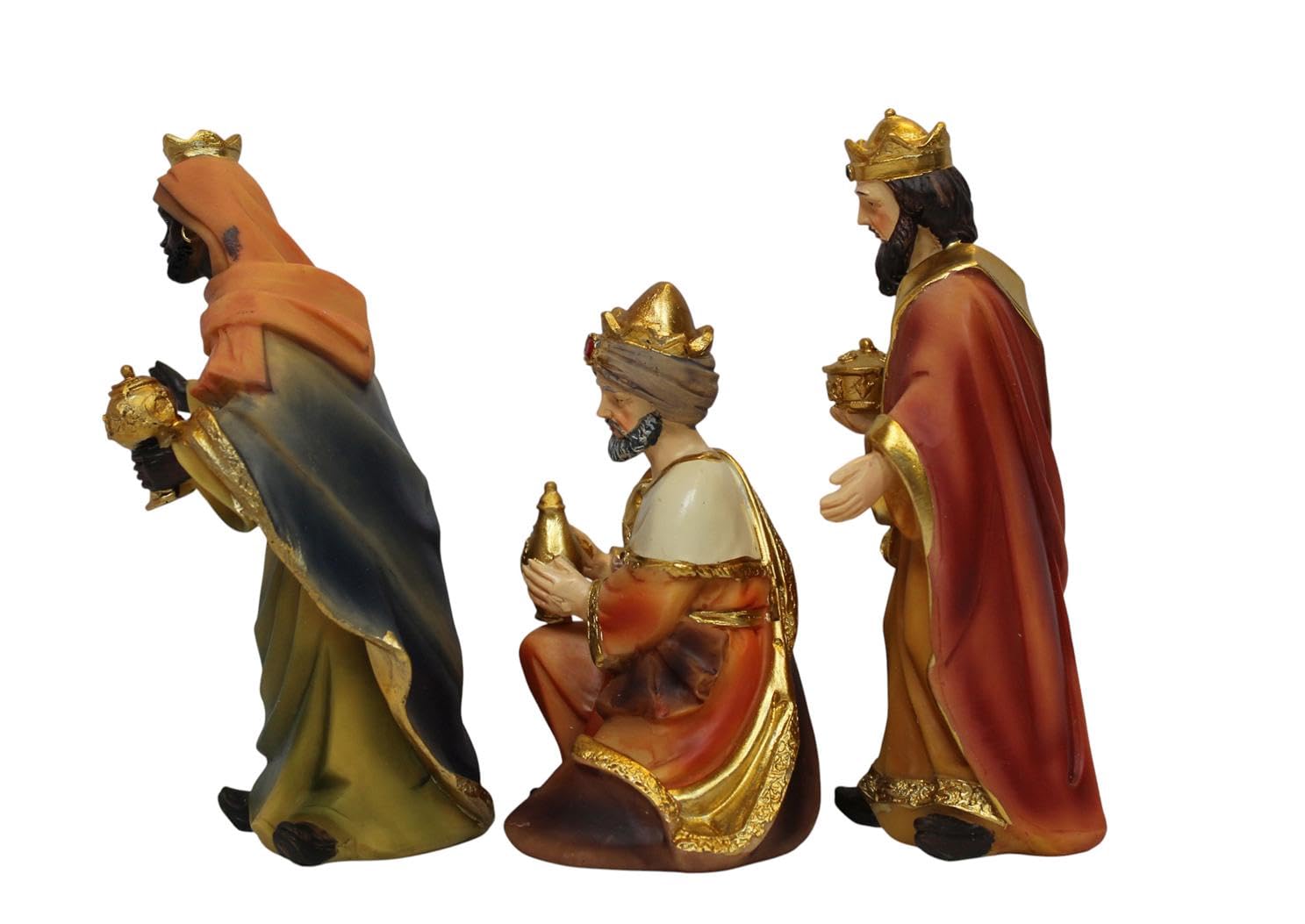 ZICOM Krippenfiguren Miniaturfiguren Heilige DREI Könige Höhe 14cm (Caspar, Melchior und Balthasar) handbemalt Polyresin, Modellbau Puppenhaus