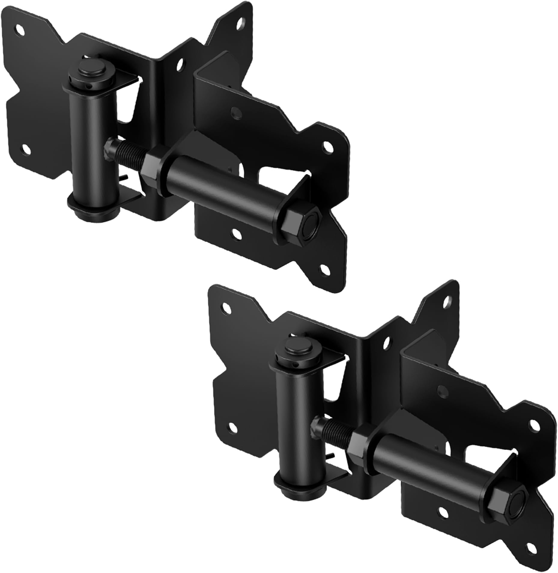 ZEKOO Self Closing Gate Hinges, Make for Stainless Steel 304, Rust Proof, Use for Vinyl Fence Gate and Wood Gate, Heavy Duty Gate Hinges (Black)