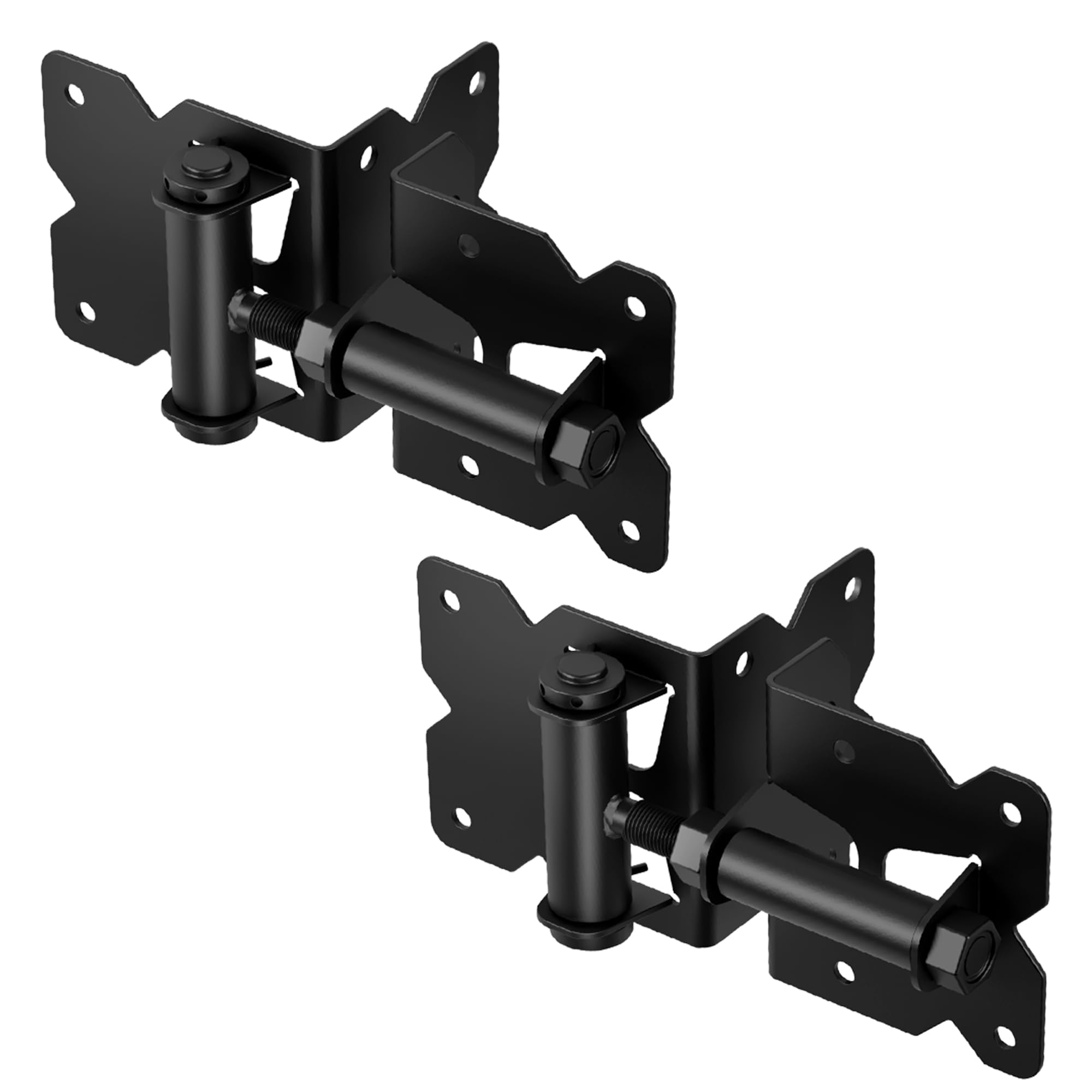 ZEKOO Self Closing Gate Hinges, Make for Stainless Steel 304, Rust Proof, Use for Vinyl Fence Gate and Wood Gate, Heavy Duty Gate Hinges (Black)