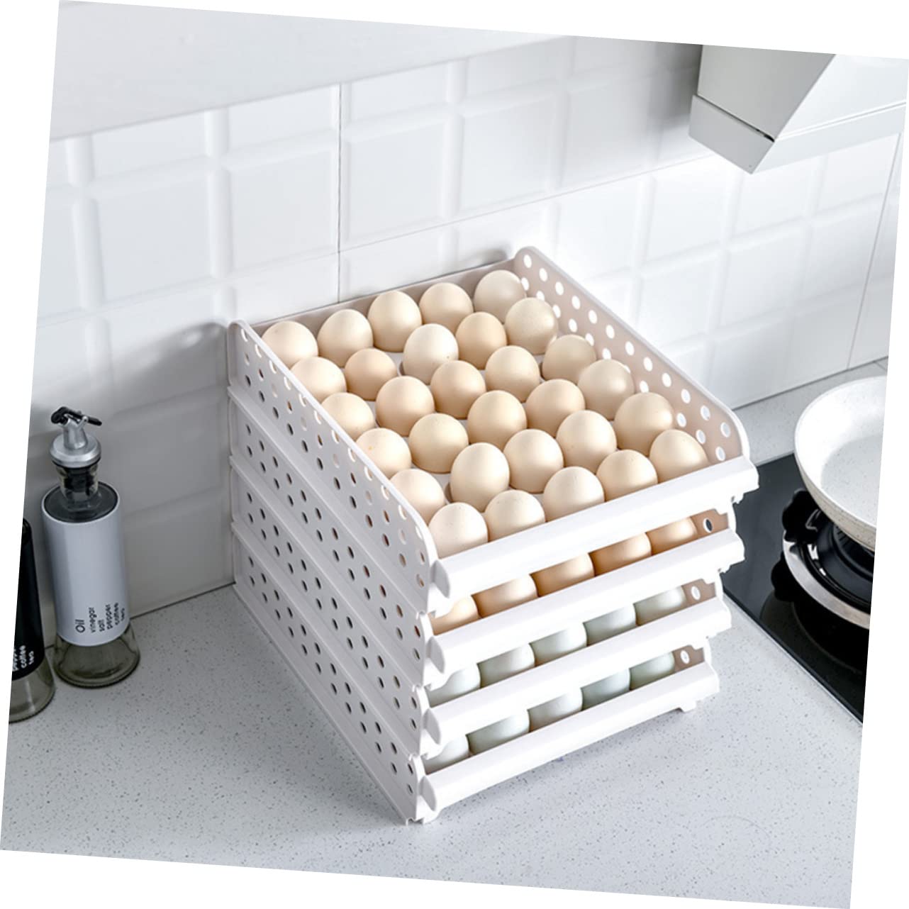 Caja de Huevos Apilable de Pp, 2 Capas 30 Huevos por Nivel