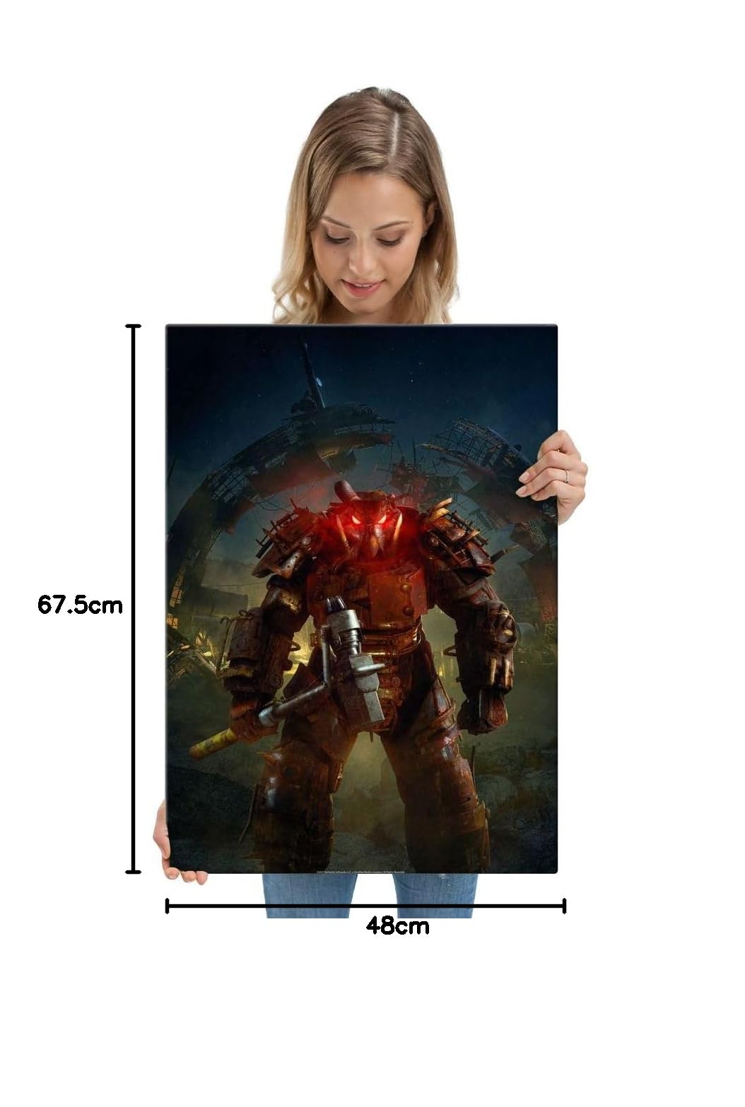Displate – Poster in metallo – Montaggio magnetico – Fallout – Red Eyes – Dimensione L – 67,5 x 48 cm