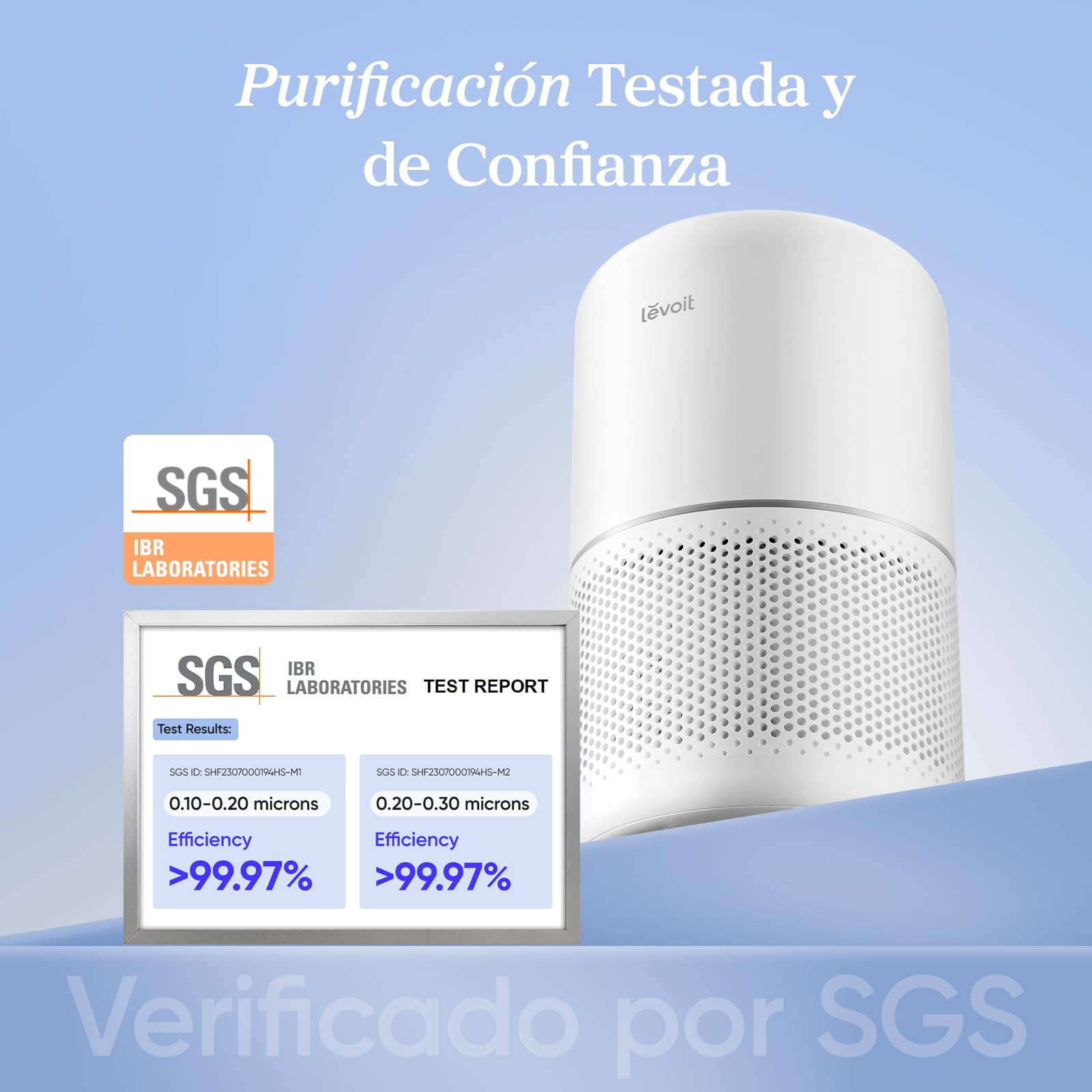 LEVOIT Purificador de Aire con Filtro Hepa, Purificador Aire Hogar para Alergias, Flitros Personalizados Elimina 99,97% del Polen, Polvo, Olores de Mascotas, Modo Sueño y Temporizador