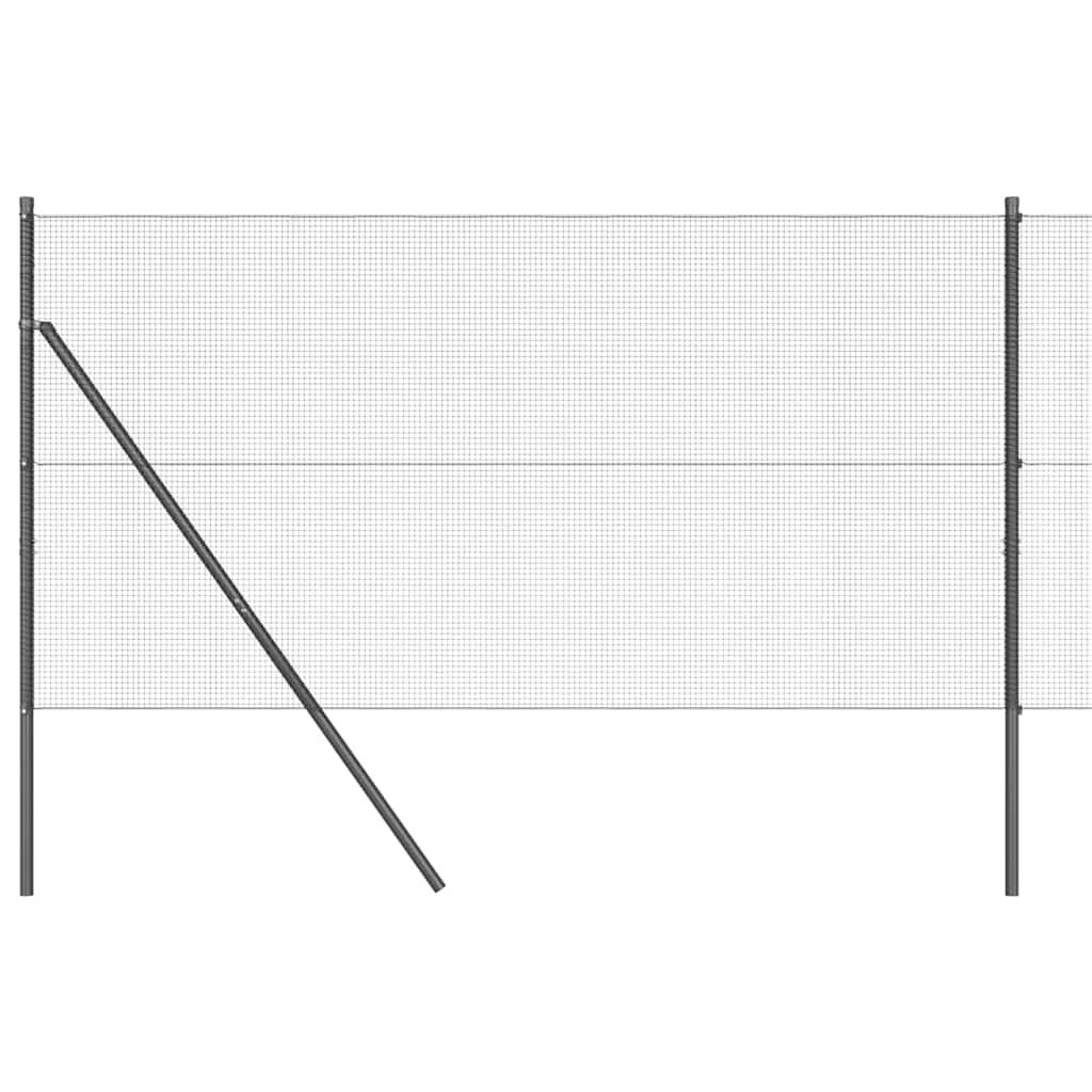 Grey Steel PVC Fence Post 100 x 1 m Outdoor Garden Mesh Panel 12x12 mm Weather Resistant Modular Support Kit for Yard Terrace Security Enclosure