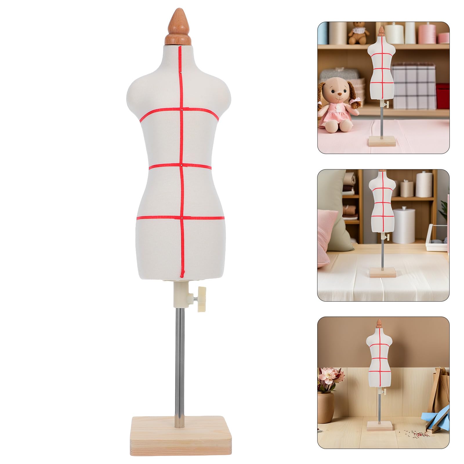 SUPVOX Manichino da Sarta 1/3 Scala Femminile da Tavolo, Mini Manichino per Abito da Cucito, Leggero e Portatile per Principianti e Professionisti, Modello Sartoriale per Design e