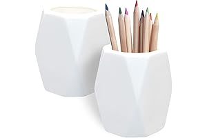 White Ceramic Pen Holder: Sophisticated and Stylish Desktop Organizer