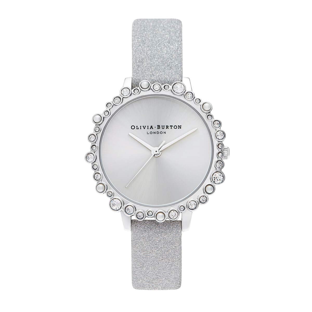 Olivia Burton Analogue Quartz Watch for Women Under THE SEA Collection with Silver Leather Strap - OB16US52
