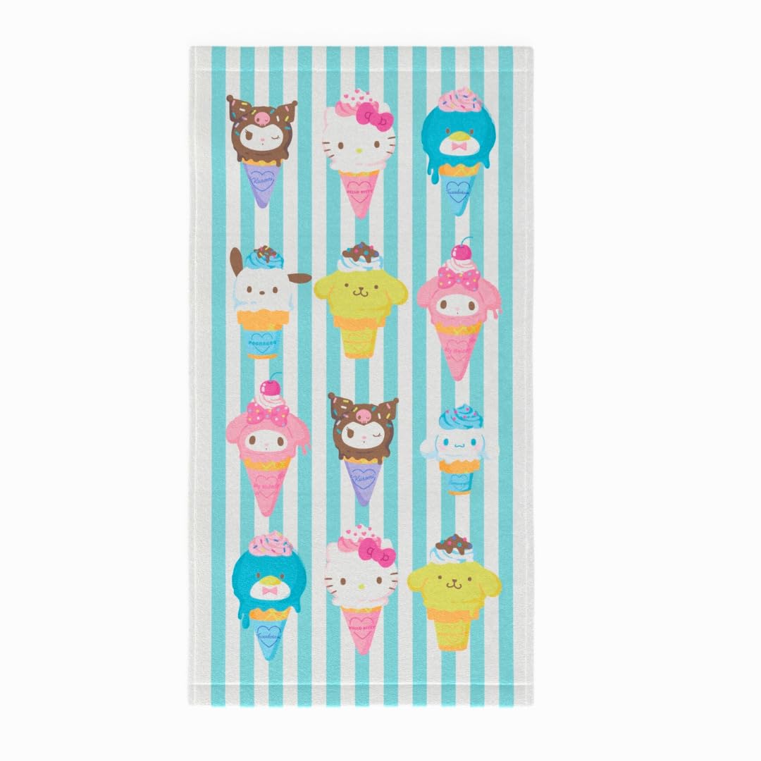 Franco Collectibles Sanrio Hello Kitty & Friends Super Soft Cotton Bath/Pool/Beach Towel, 60 in x 30 in, (Official Licensed Product)