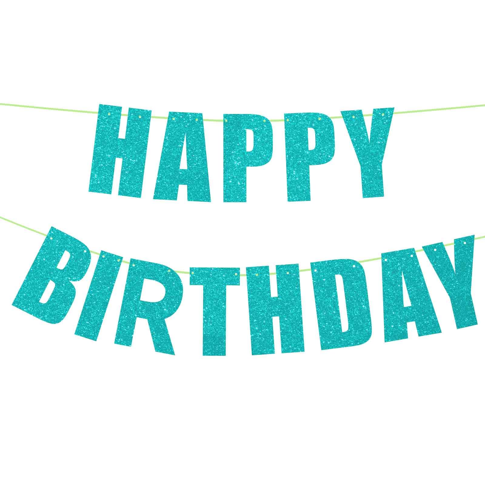 Black Happy 80th Birthday Banner Sign Gold Glitter 80 Years Birthday Party