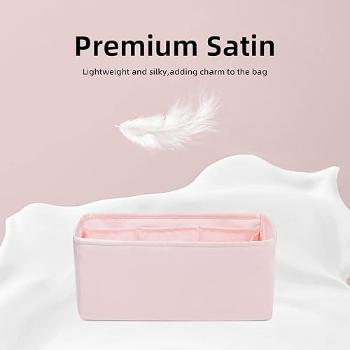 Miniatura 3 de DGAZ Organizador de bolso de seda para bolsas de Hermes Herbag 313950, organizador de bolsos y bolsas de lujo, inserto de bolsa Simplicity (rosa,