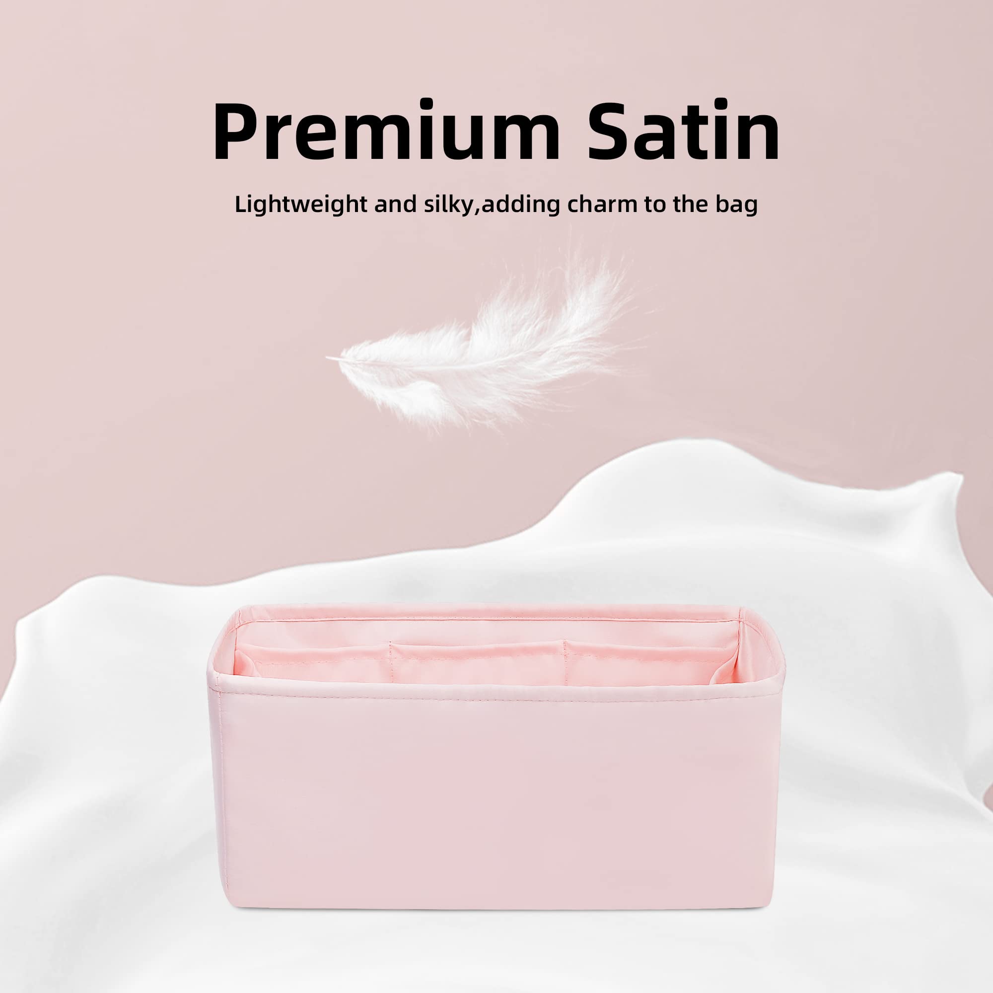DGAZ Organizador de Bolso de Seda Premium, Inserto Ligero Compatible con Kelly Danse 22, Forro Interior Elegante que Protege y Organiza (Rosa Sakura)