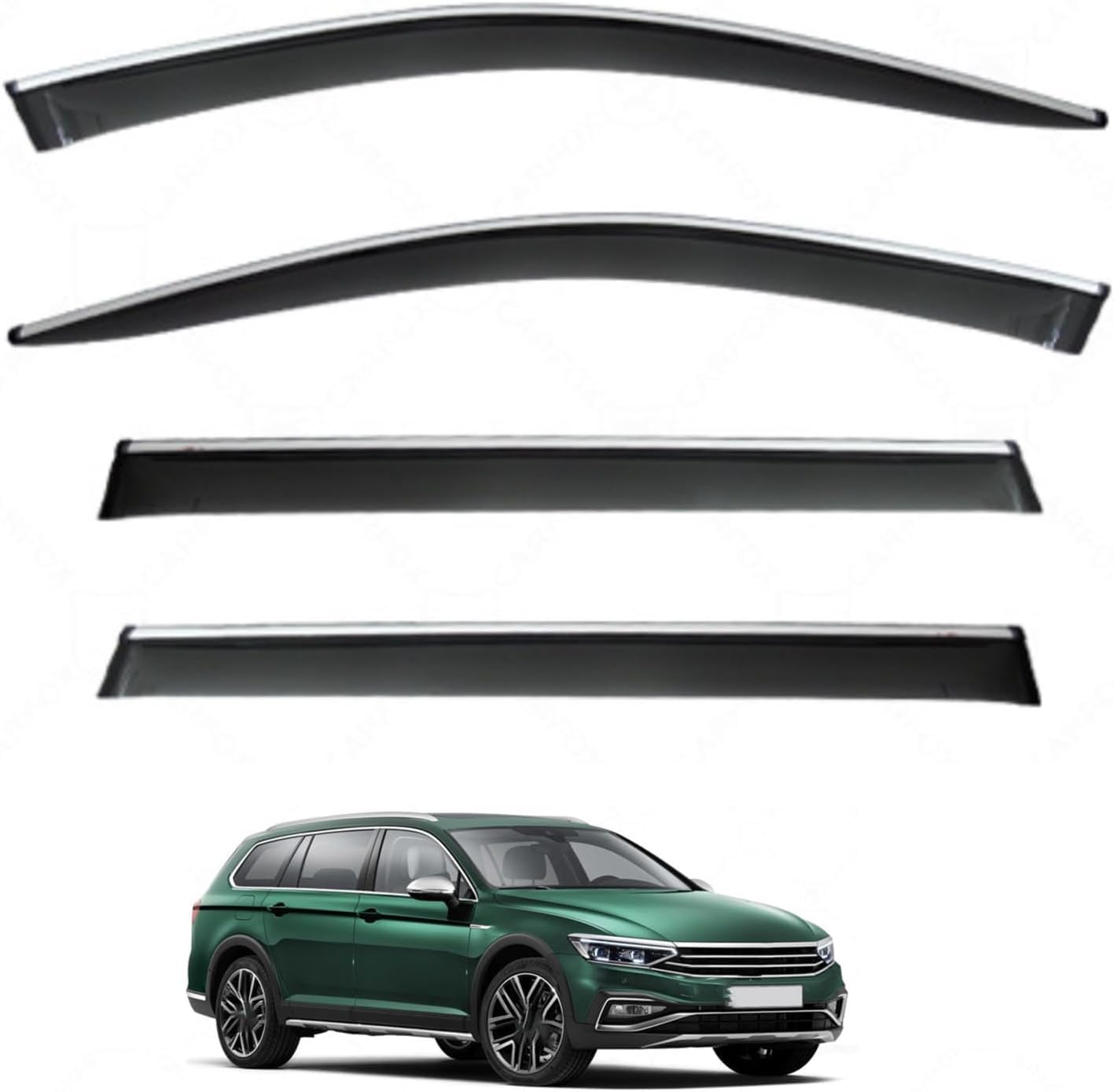 PLAKDFUU Wind Deflectors Rain Guards for Volkswagen Passat Variant B8 2016-2025 4Pcs, Side Window Visors Block UV & Rain, Fresh Air Flow