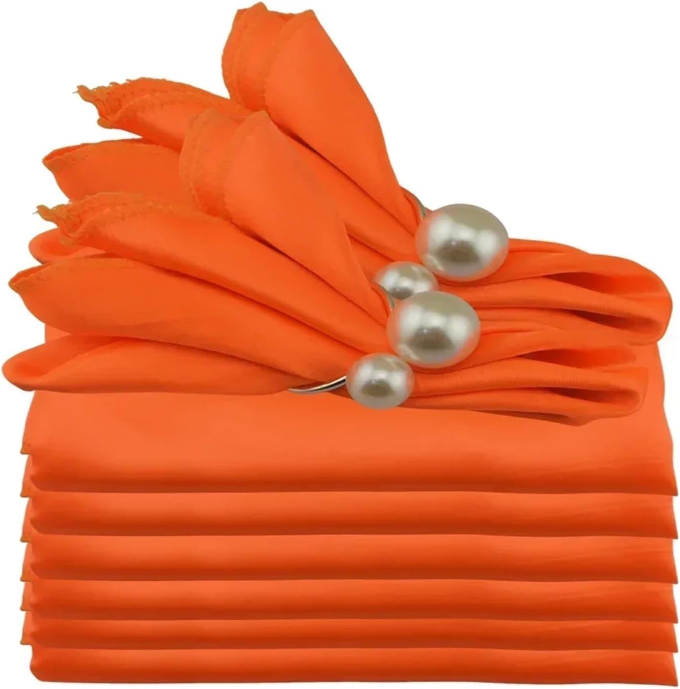 Niusabou Orange Cloth Dinner Table Napkins, Satin Dinner Napkins 24Pcs Multicolor For Banquet Party Restaurant
