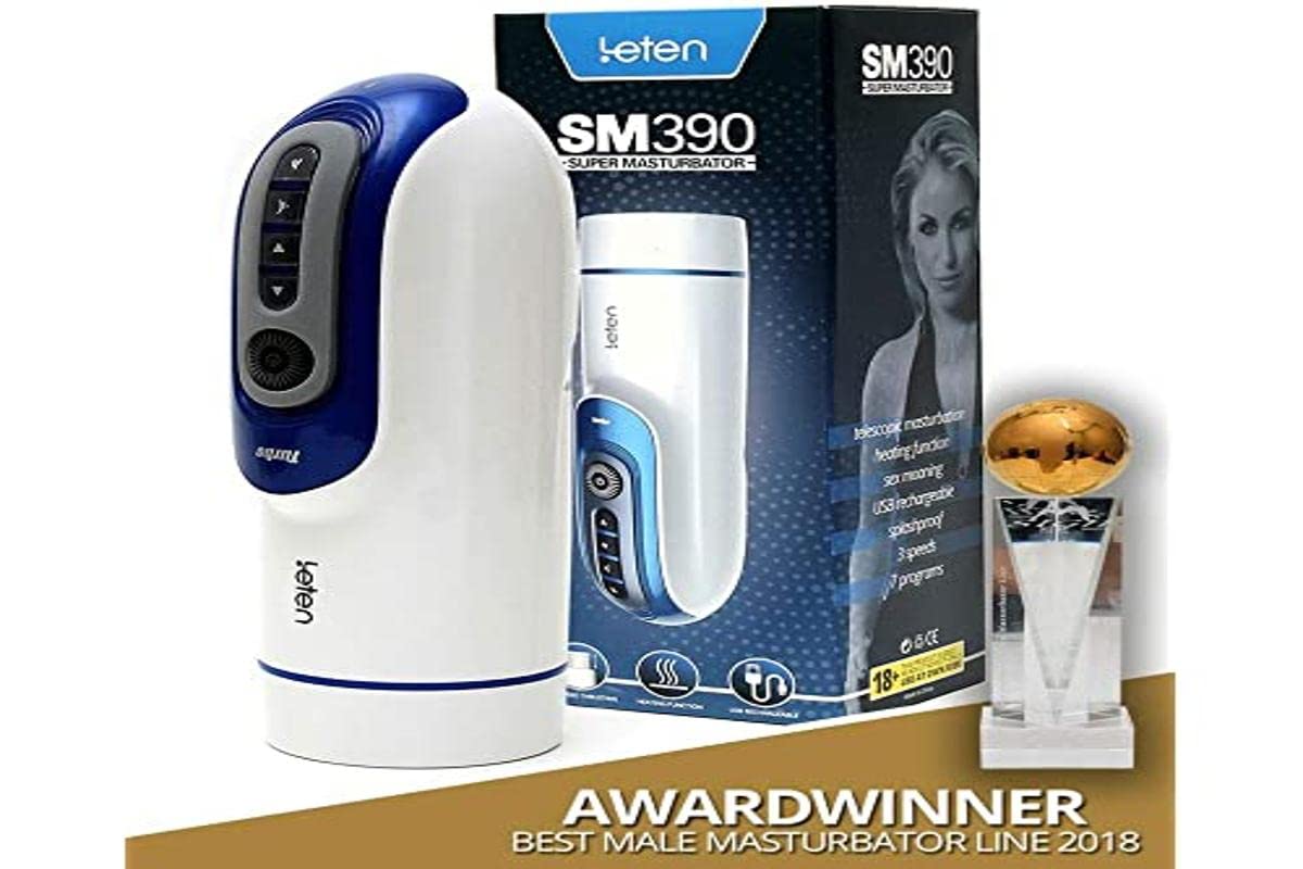 Leten SM390 Super Masturbatore Blanc/Bleu Ø 10 X 27 Cm - 4