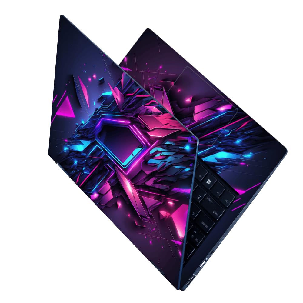 Finearts Full Body Laptop Skin Upto 15.6 inch Sticker Compatible for Dell/HP/Lenovo/Acer/Sony All Laptop Size Upto 14 to 15.6 Inch - Abstract Game Background with Blue Pink Light (B0CSG6TX43) Amazon Price History, Amazon Price Tracker