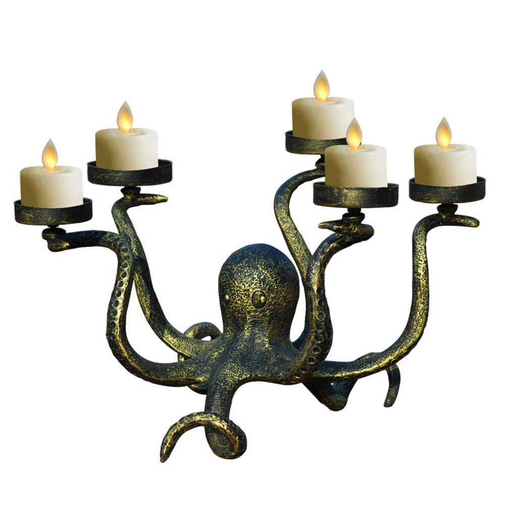 Buy smtyle Bronze Pillar Candle Holders Octopus Candelabra for Tealight