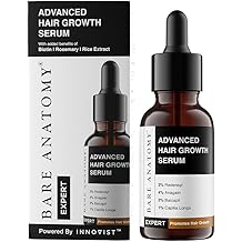 Bare Anatomy Advanced Hair Growth Serum 3% Redensyl + 4% Anagain + 3% Baicapil + 1% Capilia Longa, Rosemary, Biotin & Rice Extract Hair Growth & Hair Fall Control Serum For Women & Men 30Ml,80 Grams