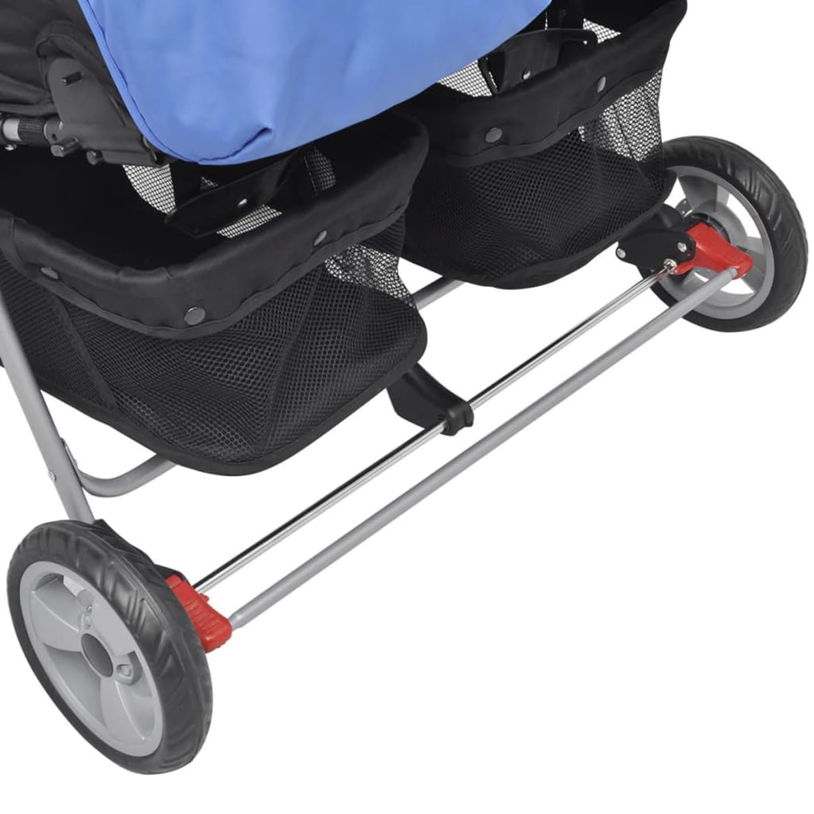 Passeggino Gemellare in Acciaio Blu e Nero,Bebè e bimbi,Trasporto bebè,Passeggini-10109