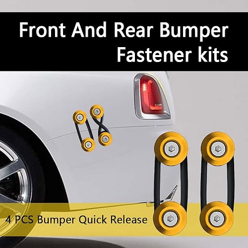 Miniatura 35 de ASUBHA Juego de 4 clips universales de liberación rápida para parachoques delantero y trasero, solución de fijación definitiva para liberación Negro