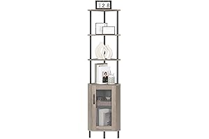 5-Tier Corner Display Cabinet with Doors for Industrial Storage and Display