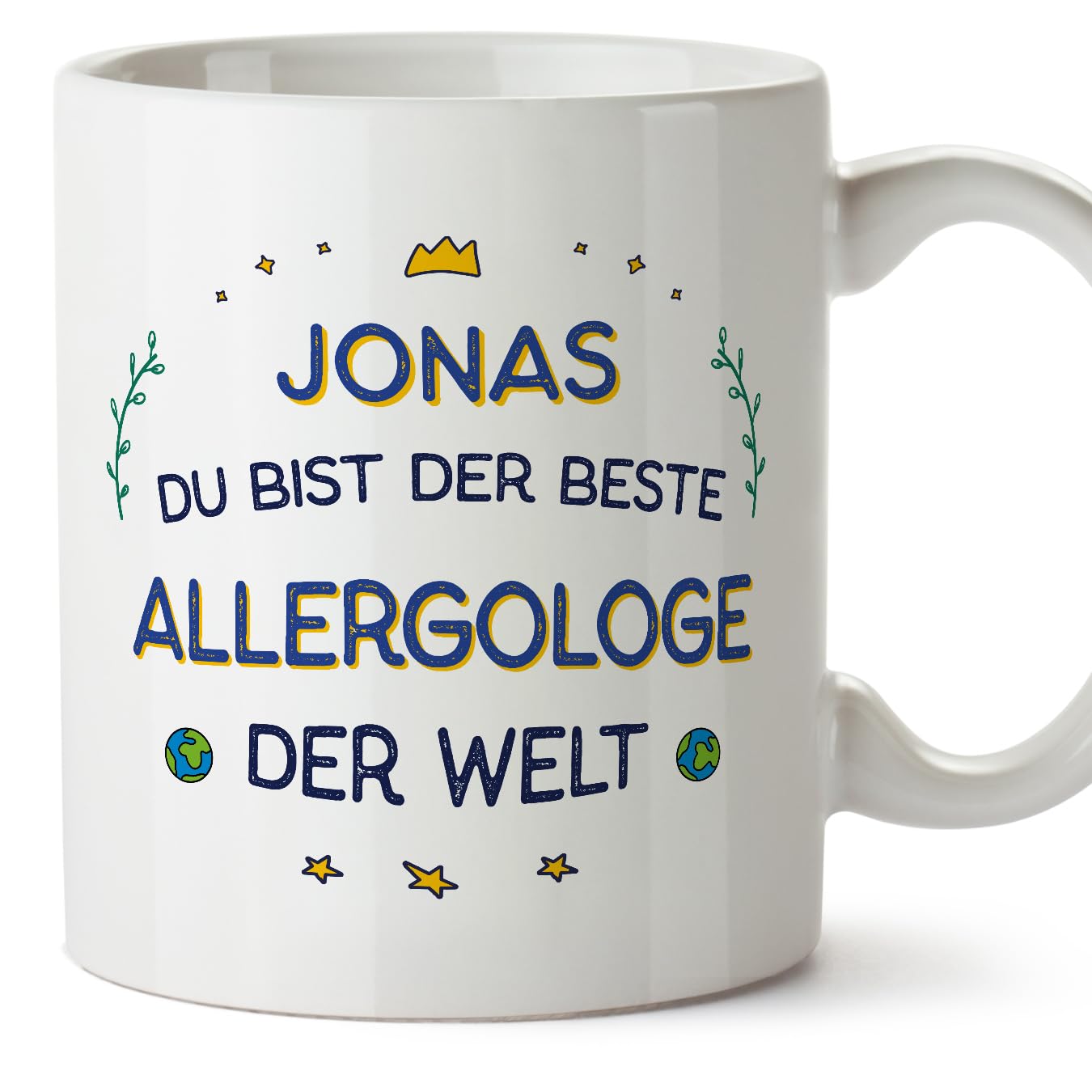 MUGFFINS Personalised Mug for Allergist Man - in German - Beste der Welt - Funny Custom Gift for Colleagues - Ceramic 11oz Mug