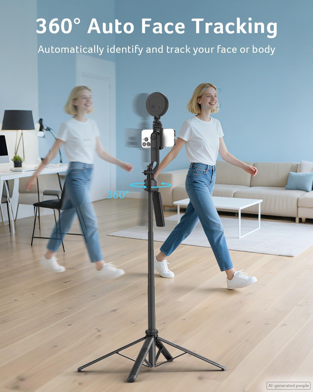 Treppiede per selfie per iPhone Acer, nero