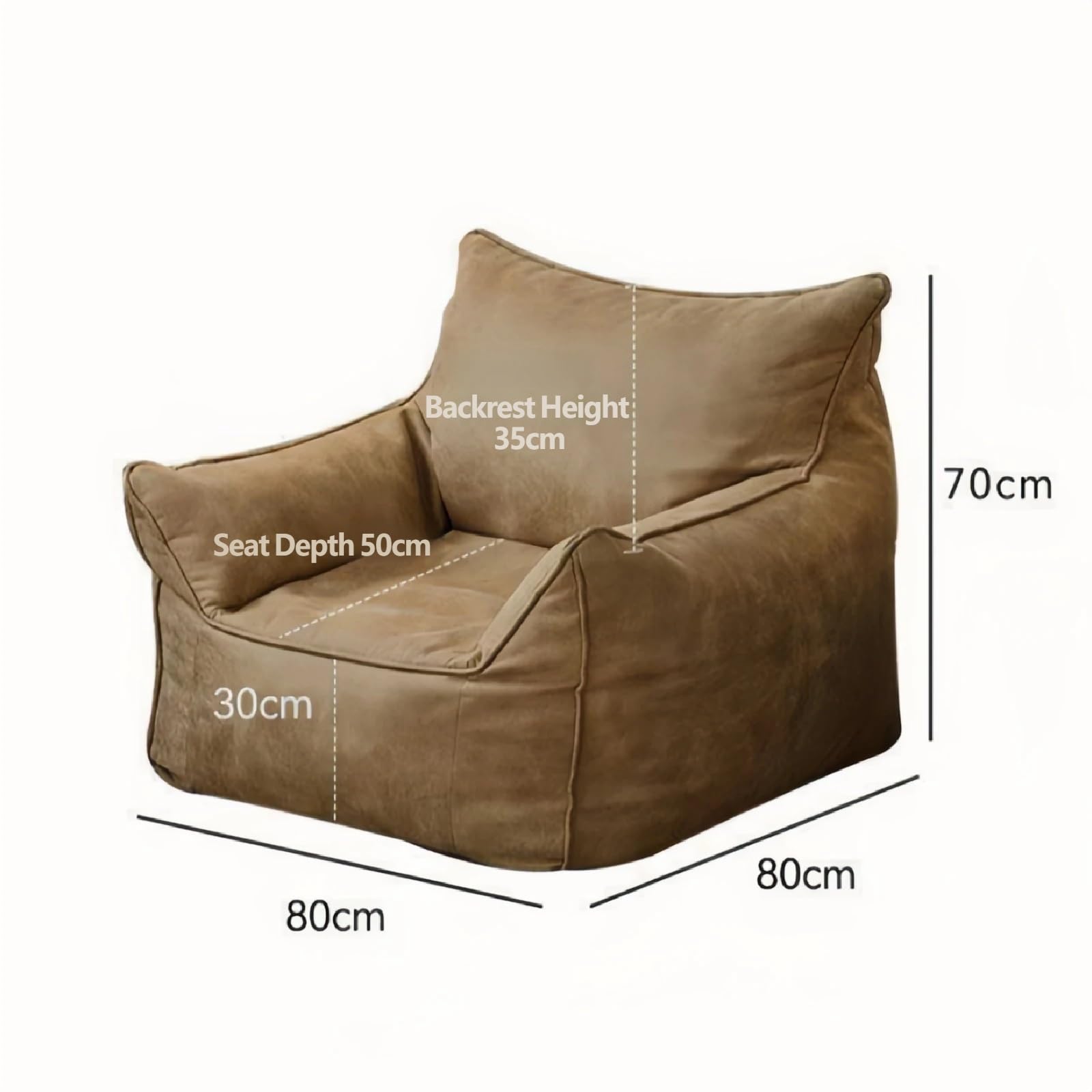 Silla Tipo puf Sofá Perezoso de una Plaza, Sala Estar Ocio, Tatami, puf, Silla, Dormitorio(Bruin)