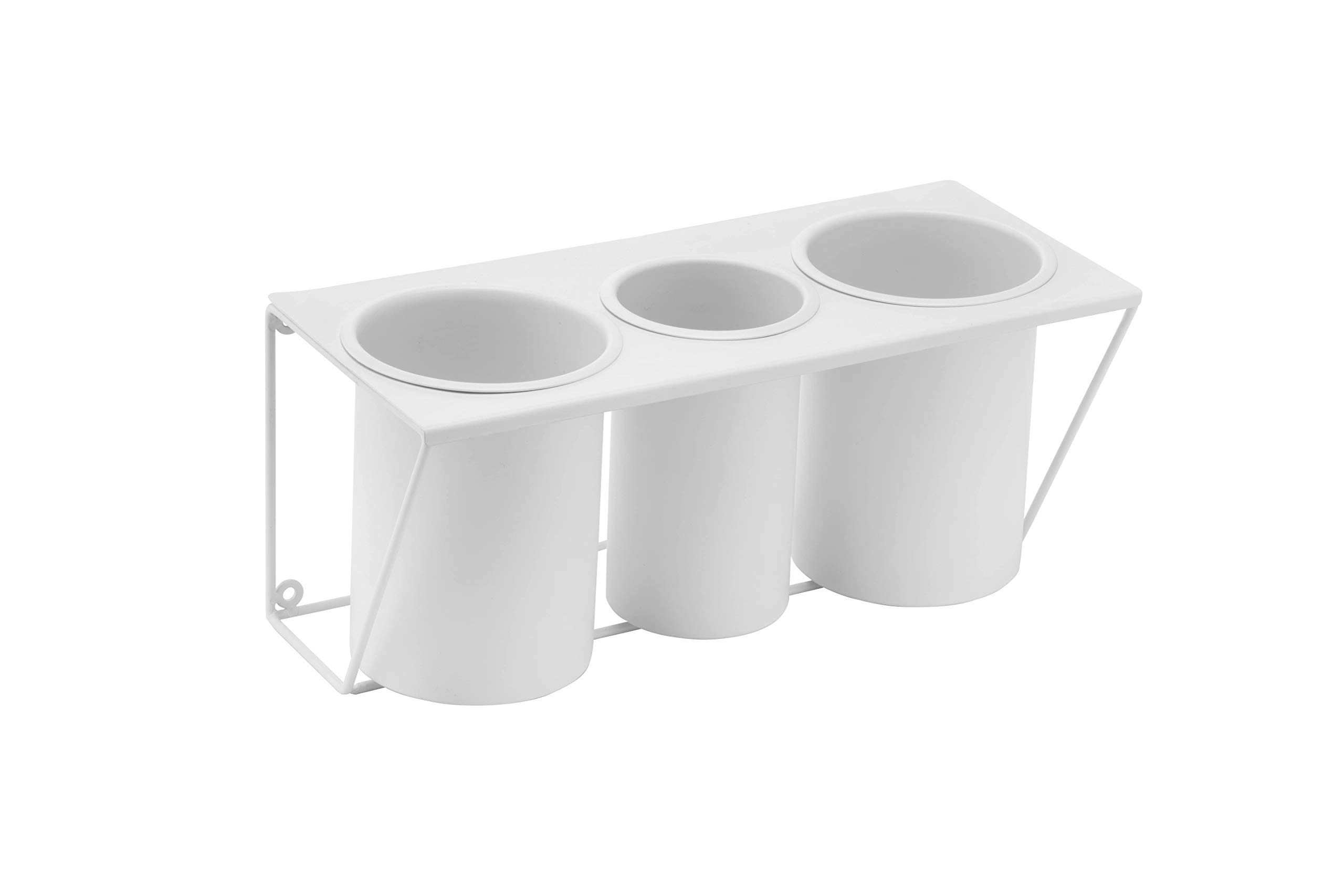 JACKCUBE Design supporto da parete per asciugacapelli per lo styling dei capelli, organizer per la cura del prodotto, accessori per il bagno, in acciaio, supporto per asciugacapelli: MK470 (bianco)
