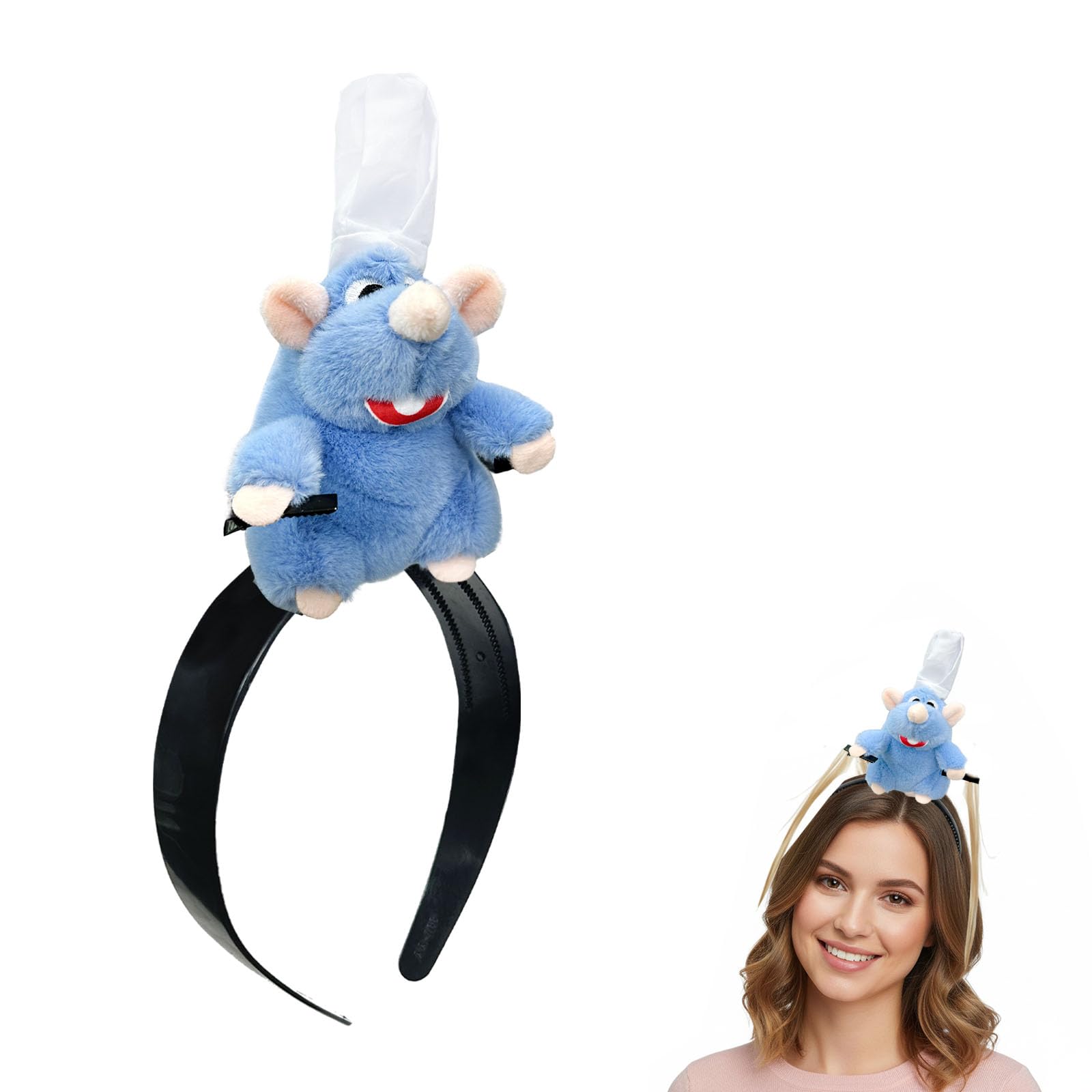 Serre-Tête Remy Adorable Avec Clips - Bandeau Cheveux Pour Cosplay, Anniversaire, Carnaval - Enfants Et Adultes (Bleu)