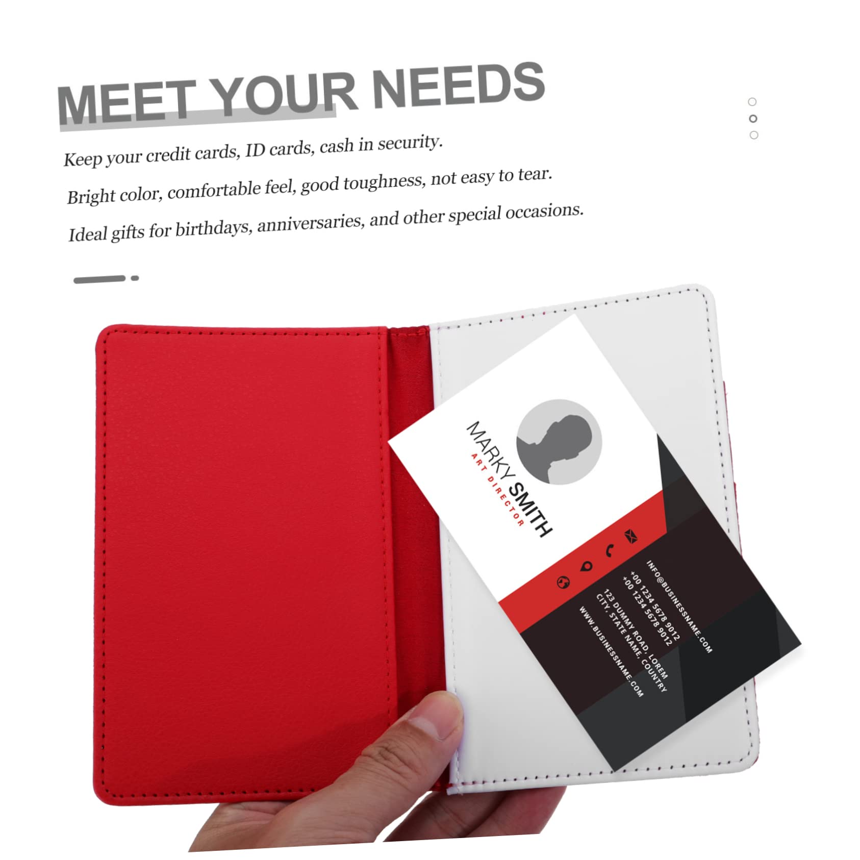 BESPORTBLE Porta Passaporto da Viaggio in Pelle Pu Rosso 3 Pezzi | Capacità Ampia, Trasporto Pratico per Carte e Contanti, Design Elegante e Funzionale