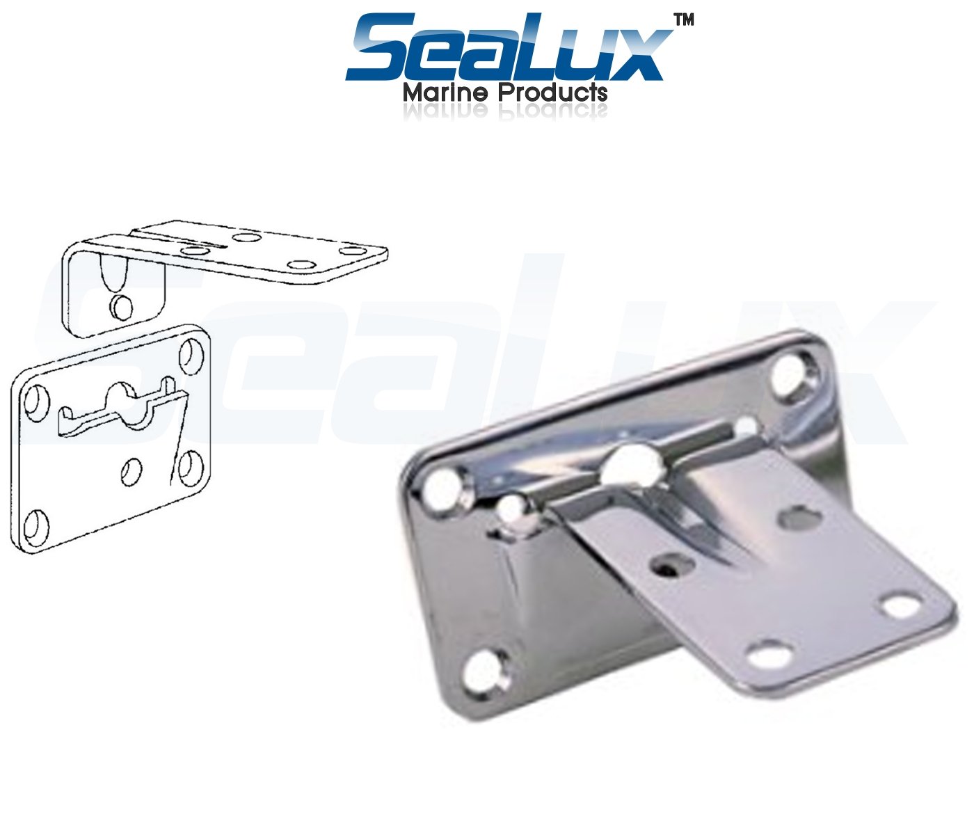 SeaLux Marine Grade Stainless Steel Removable Table Bracket Set of 4 Pieces