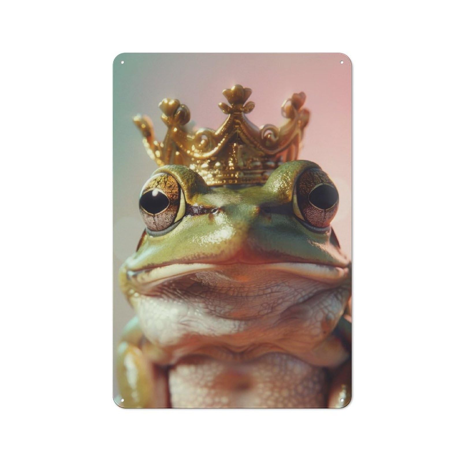 Junmoney Frog King Retro Metal Plaque 30X20cm For Garage Or Workshop, Housewarming Wall Decor For People Furnishing Garage And Workshop